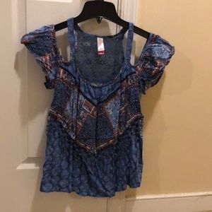 Blue off the shoulder top